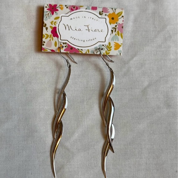 MADE IN ITALY Silver Hair Pins with Elegant Serpentine Design - Picture 1 of 1